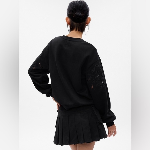 GAP VintageSoft Eyelet-Sleeve Sweatshirt Large - Picture 3 of 7